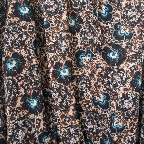 Rachel Roy Blouse Size XS Extra Small 2 Brown Floral Print - Picture 7 of 9